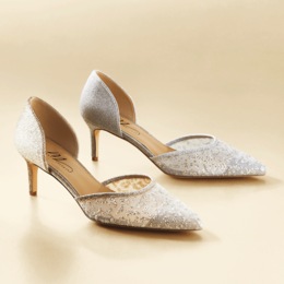 Midnight Velvet Lace-Toe Glitter-Back Pump for Women, , large