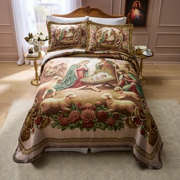 Nativity Tapestry Bedspread and Sham, , large