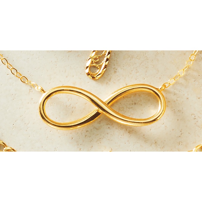 10K Gold Infinity Pendant, , large