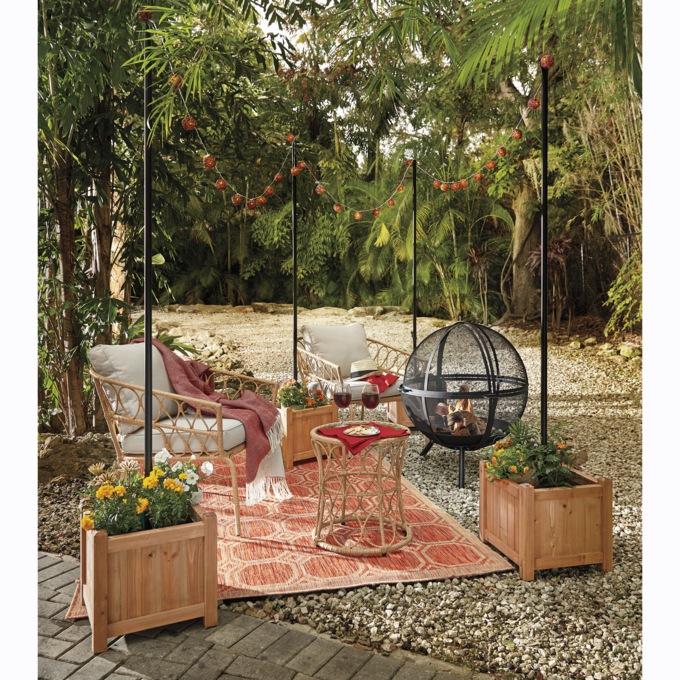 Solar Faux-Rattan String Lights, , large