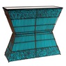 Zain Lighted Rattan Console Table, , large