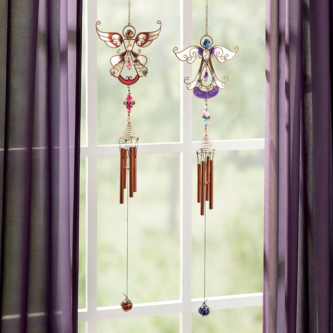 Glowing Angel Wind Chime, , large