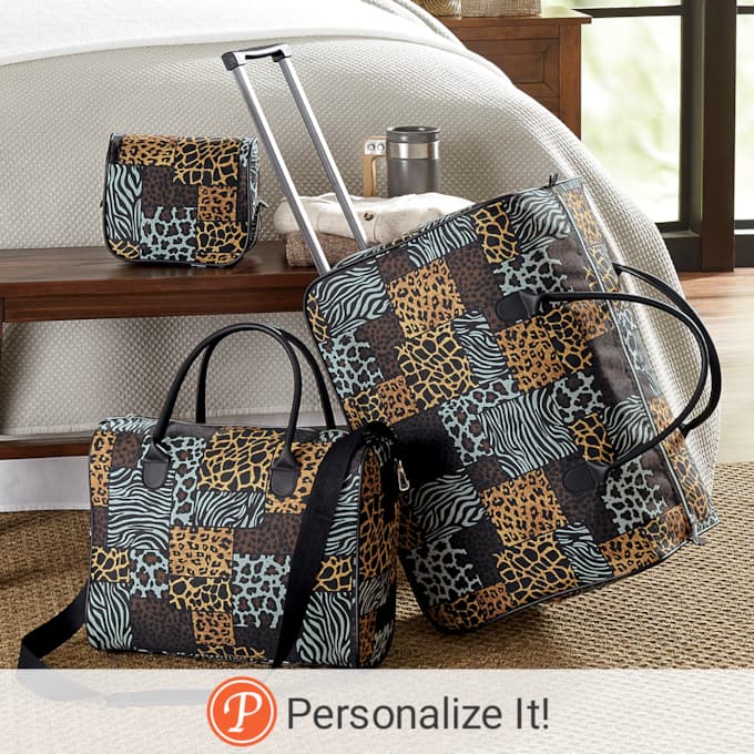 3-Piece Personalized Weekender Luggage Set, , large