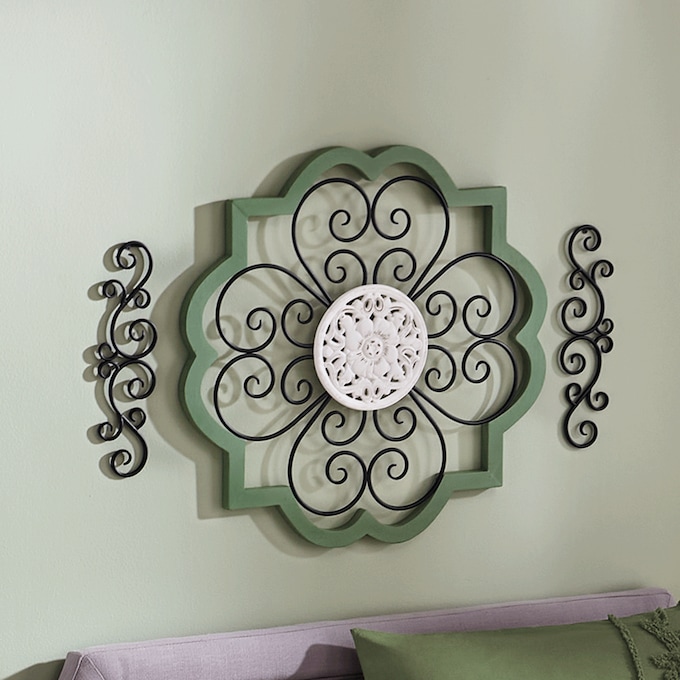 3-Piece Carved Scroll Art, Multi, large