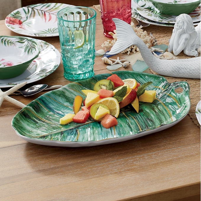 Botanical Melamine Leaf Platter, , large
