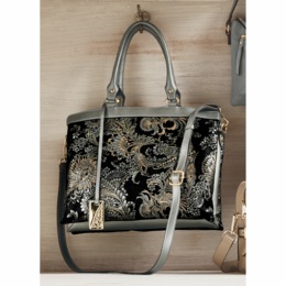 M.C. Handbags Dream Painted Leather Satchel, , large