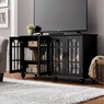 Arched Mission-Style TV Stand, Black, large