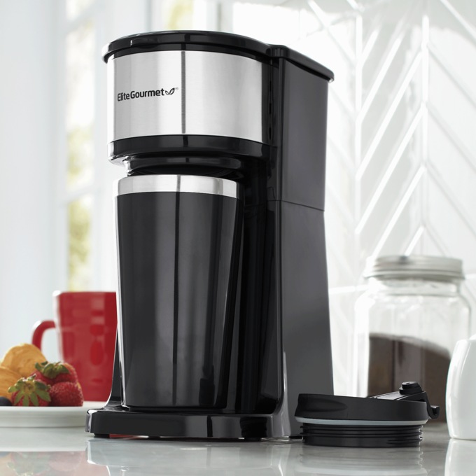 Elite Gourmet 1-Cup Coffee Maker with Mug, , large