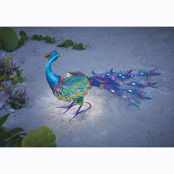 Metal Solar Peacock, , large