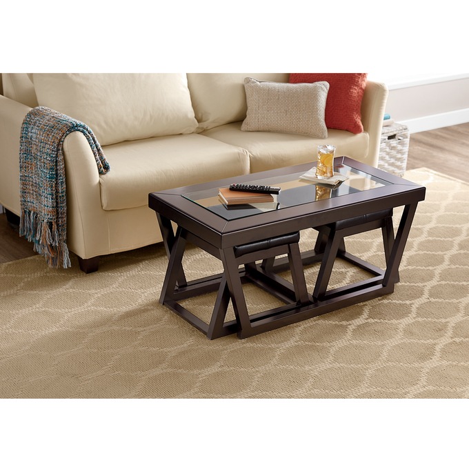 Coffee Table Nesting Stools - Square Coffee Table with Stools | Coffee table, Coffee ... : Blackened bronze large rectangle glass coffee table with nesting tables.