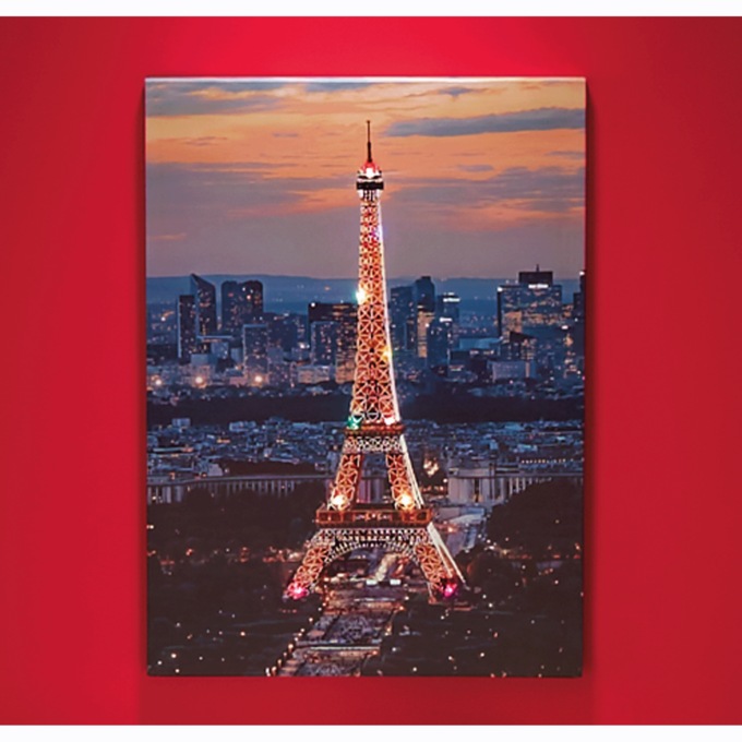 Lit Eiffel Tower Canvas, , large