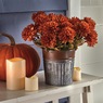 Faux Mums in Galvanized Pot, , large