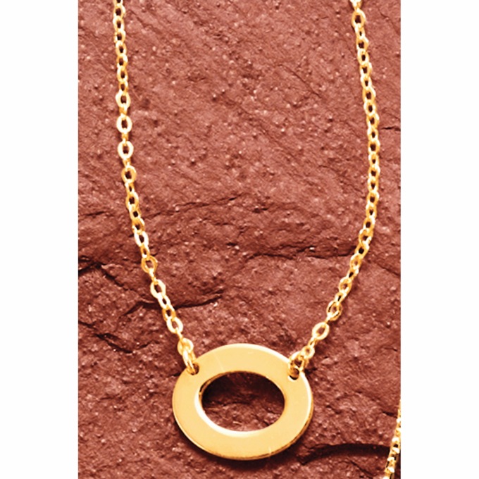 10K Gold Oval Necklace, , large
