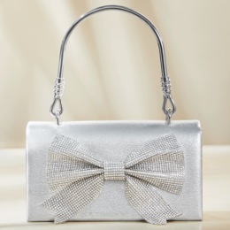 Rhinestone-Bow Evening Bag, , large