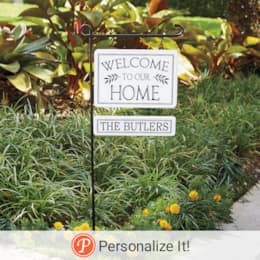 Personalized "Welcome to Our Home" Sign with Stake, , large
