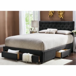 Tufted Queen Storage Bed with Drawers, , large