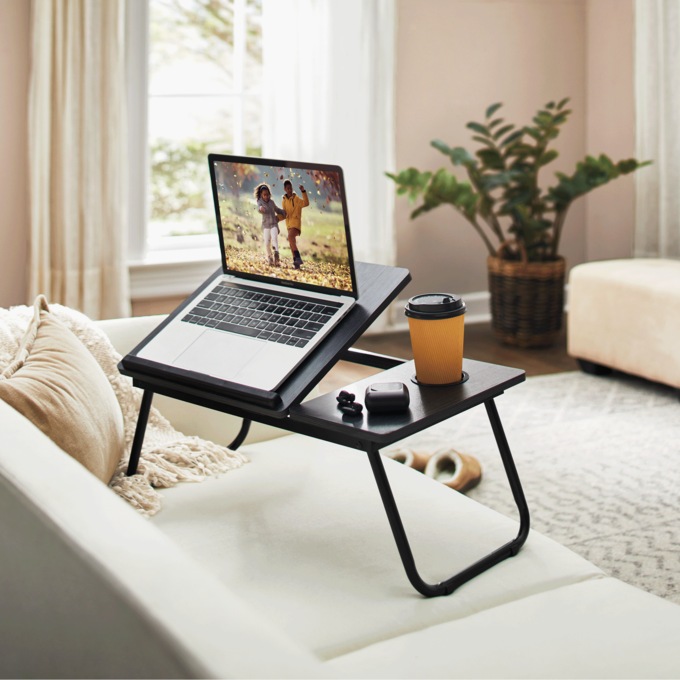 Adjustable Laptop Desk, Black, large