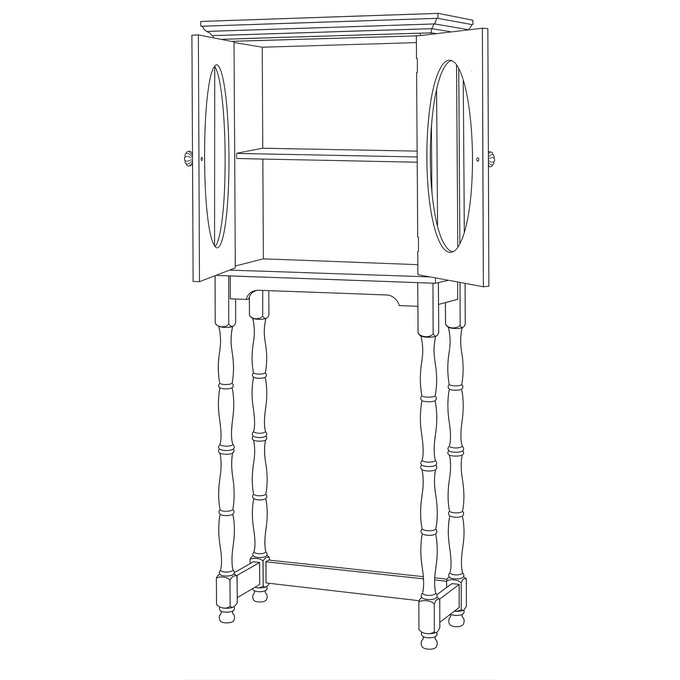 Vintage-Style Tesorino Over-the-Toilet Space Saver, Morning Fog Blue, large
