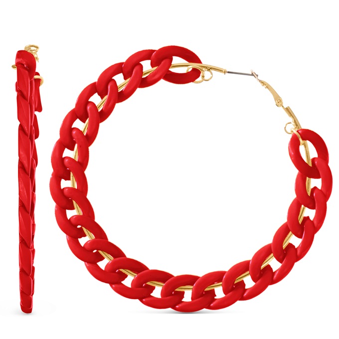 Colorful Link Hoops, , large