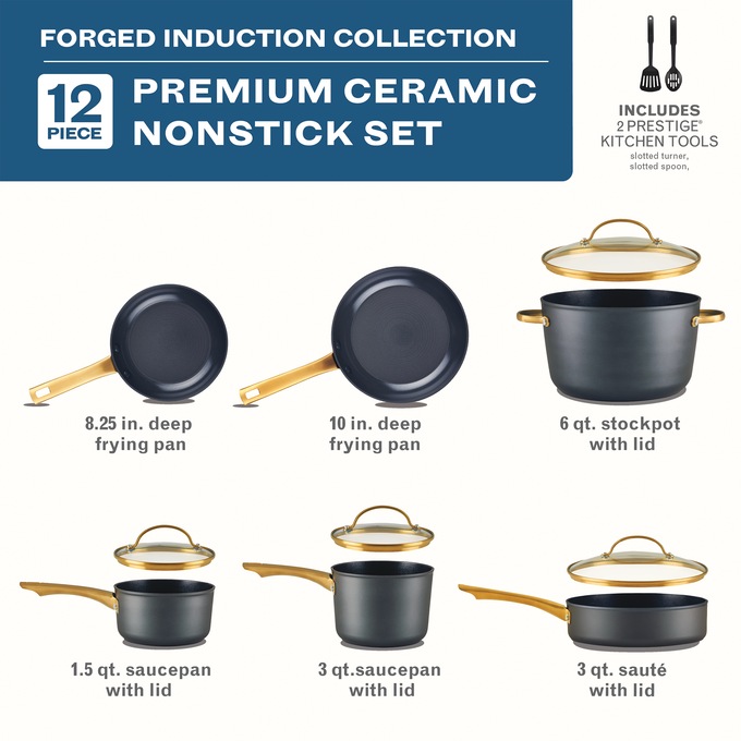 Farberware 12-Piece Forged Aluminum Cookware Set, , large