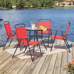 5-Piece Outdoor Table and Chairs Set, , large