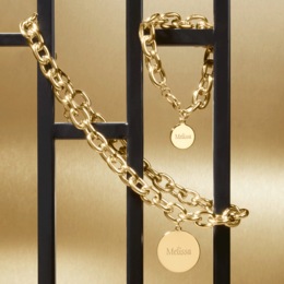 Personalized Chunky Chain-Link Necklace, Goldtone, large