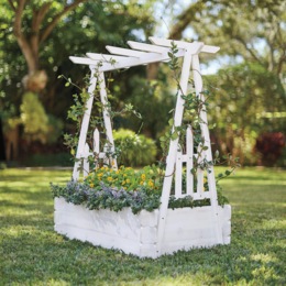 Garden Bed with Trellis, , large