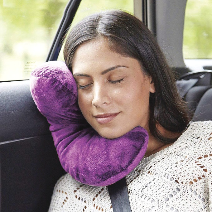 Side Sleep Head Cradle Pillow, Purple, large