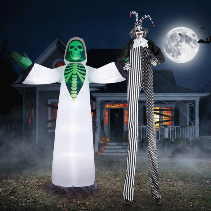 12' Giant Scary Inflatable, White, large