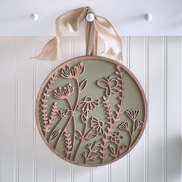 Round Wildflower Wall Art, , large