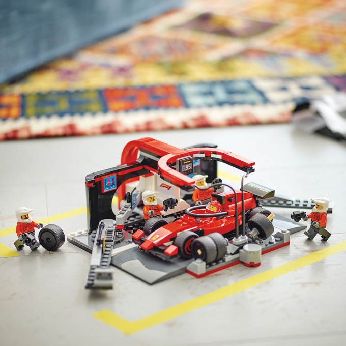 LEGO City F1 Pit Stop & Pit Crew with Ferrari Car, Red, large