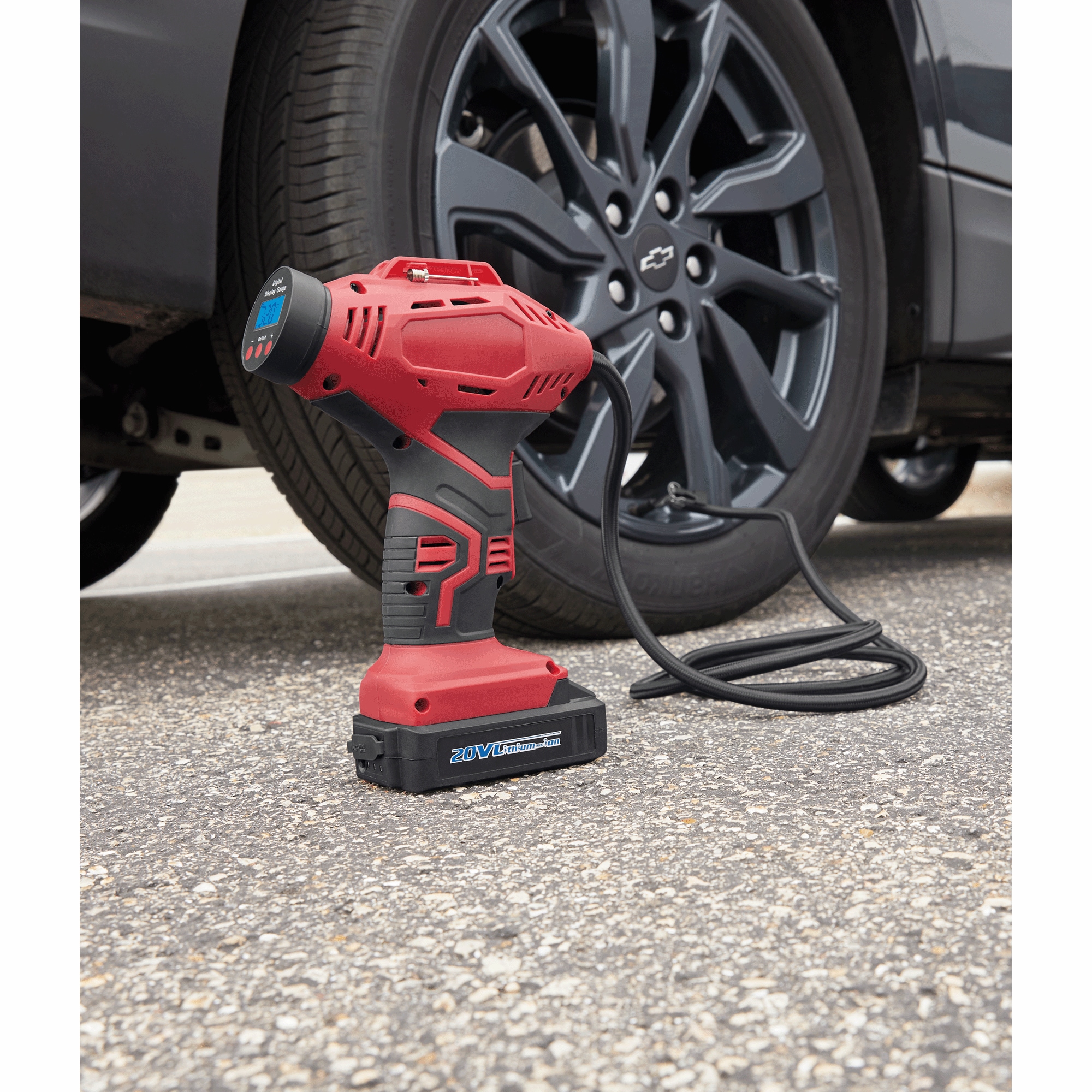 Personalized Cordless Tire Inflator with Digital Gauge, 6-foot Hose, Carrying Case, , large