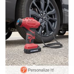 Personalized Cordless Tire Inflator with Digital Gauge, 6-foot Hose, Carrying Case, , large