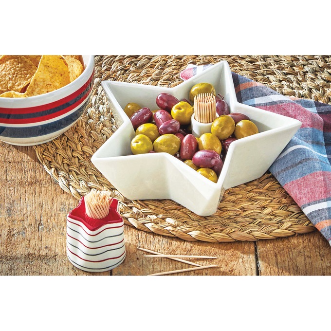 Star Bowl with Toothpick Holder, , large