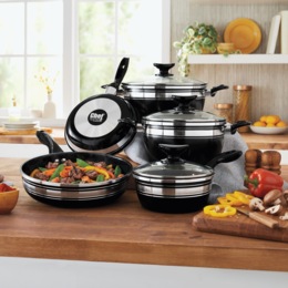 Chef Tested 8-Piece Ceramic Banded Cookware Set by Wards, , large