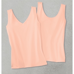 Reversible Cotton-Blend Women's Tank with V-Neck and Scoop Neck, , large