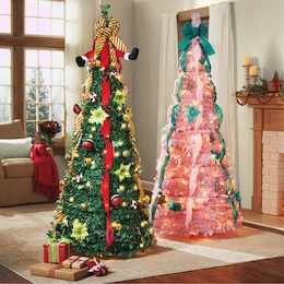 Lit Holiday Pop-Up Tree, , large