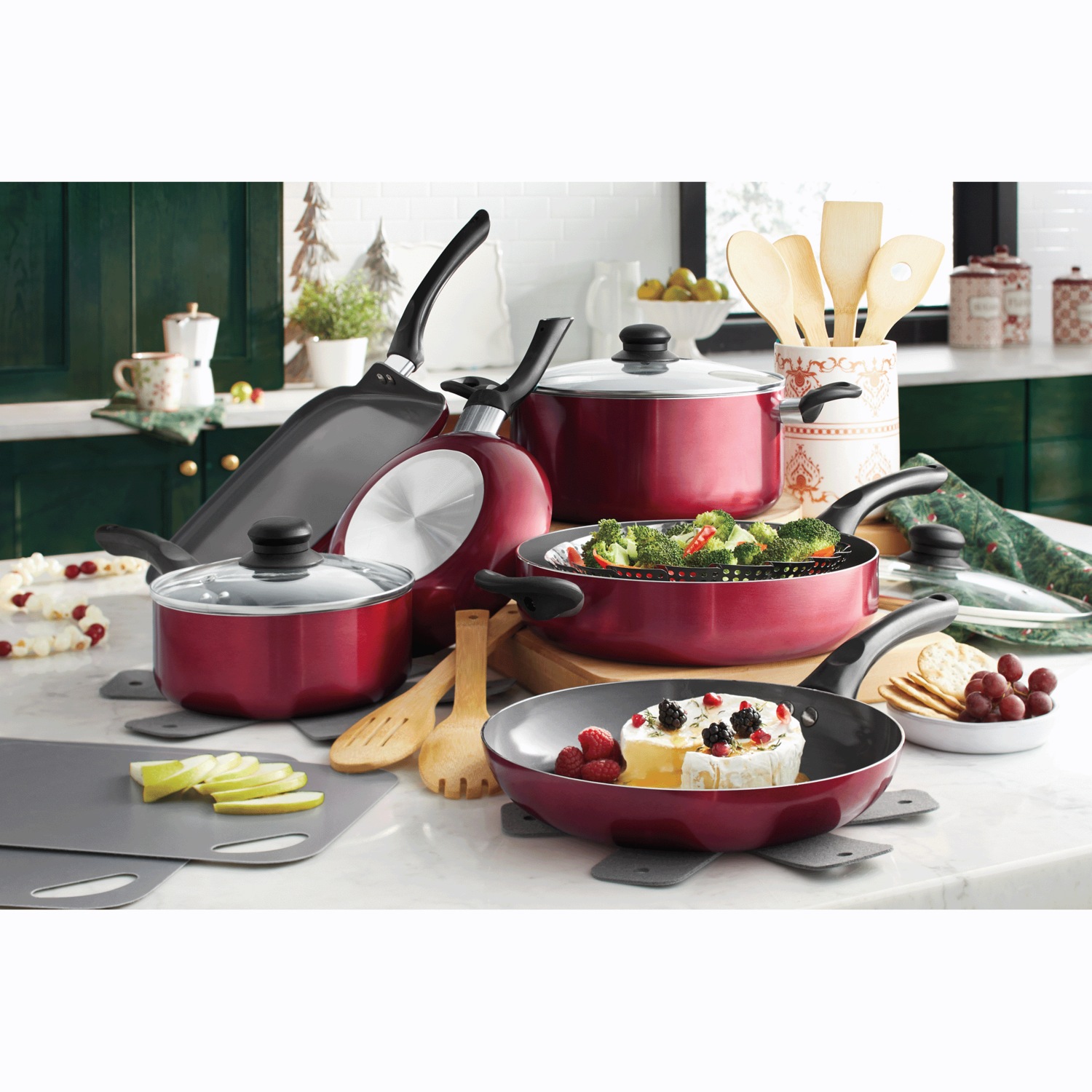 20-Piece Ceramic Metallic Cookware Set | Seventh Avenue