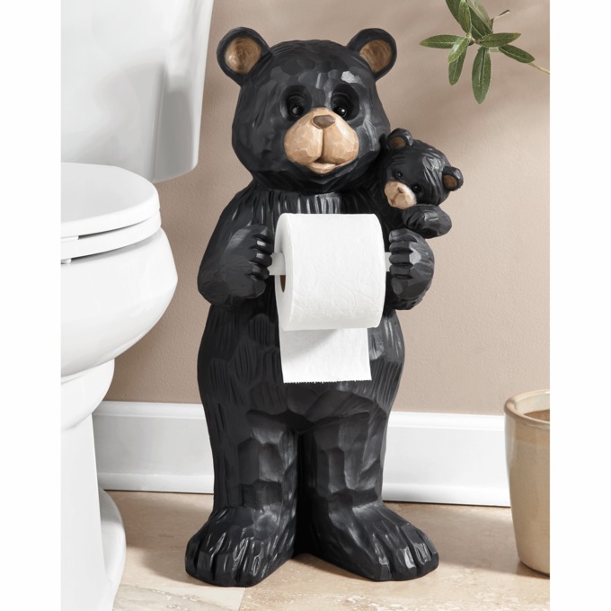 Standing Mama Bear Toilet Paper Holder, , large
