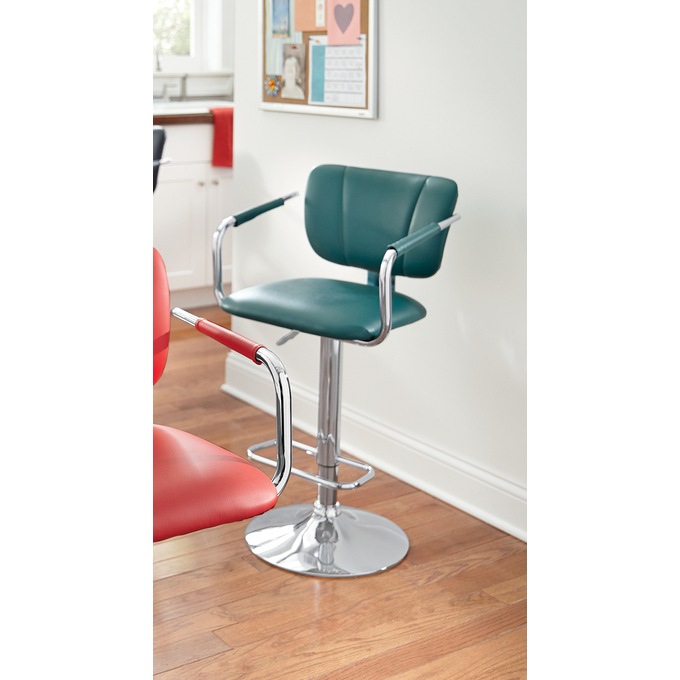 Gaslift Bar Stool, Teal, large