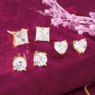 3-Pair Cubic Zirconia Post Earring Set, , large