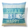 Breathe Relax and Be Happy Accent Pillow, Multi, large