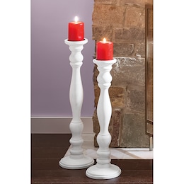 Set of 2 Farmhouse Floor Candleholders, , large