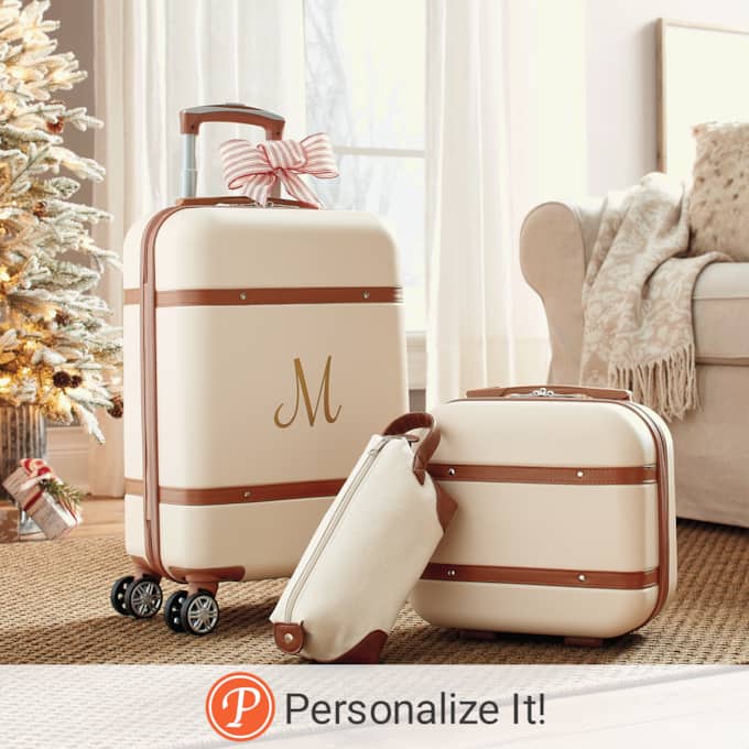3-Piece Vintage Hardside Luggage Set, , large