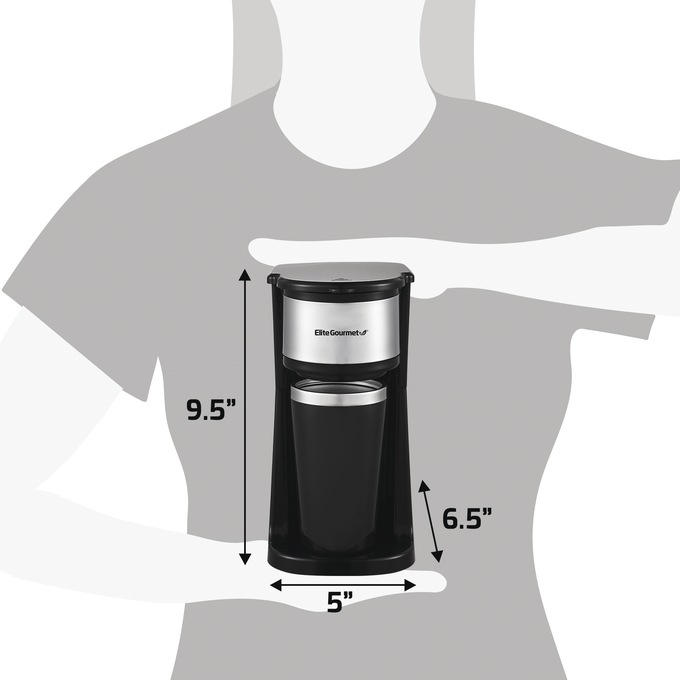 Elite Gourmet 1-Cup Coffee Maker with Mug, , large