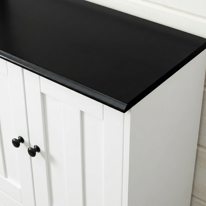 Katie Tall Cabinet with 8 Doors, Black White, large