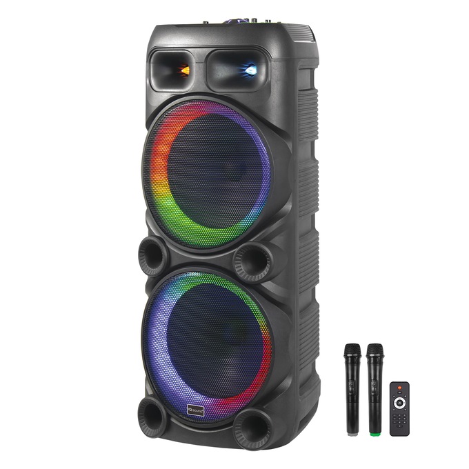 IQ Sound Double-Woofer Portable DJ Speaker with Bluetooth, , large