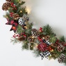 Plaid Ribbon and Pinecone Garland, , large