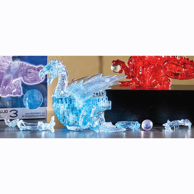 Dragon 3-D Puzzle, Blue, large