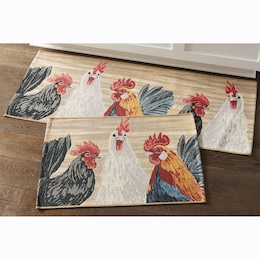 Indoor/Outdoor Roosters Rug, , large